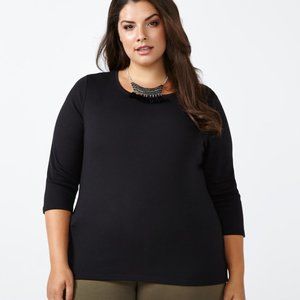 *Clearance* NWT Pennington’s Black Curve Fit 3/4 Sleeve Top Plus Size 0X
